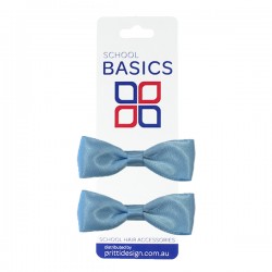 Cornflower Pixie Satin bows  on clips Pair - 10 per pack