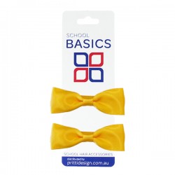 Gold Pixie Satin bows  on clips Pair - 10 per pack