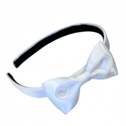 White Basics Satin Bow Headband