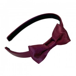 Maroon Basics Satin Bow Headband